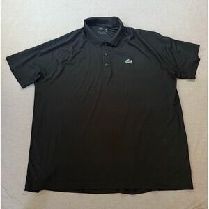 Lacoste Sport Black Short Sleeve Polo Shirt Mens 4XL Breathable Performance